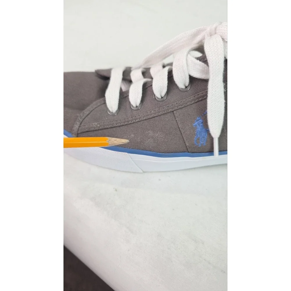 Polo Ralph Lauren Men's Sneakers Size 13‎ D Gray Canvas Clifton Lace Up Shoes